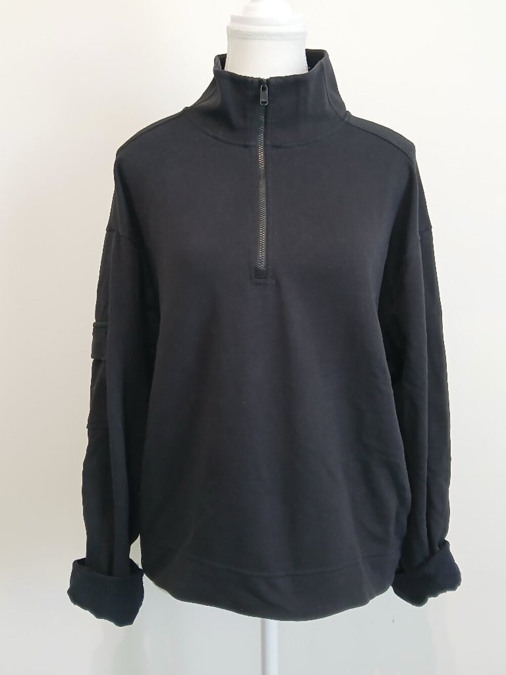 Athleta 1/4 Zip Retroterry Pullover Sweatshirt Size Medium - Picture 4 of 8